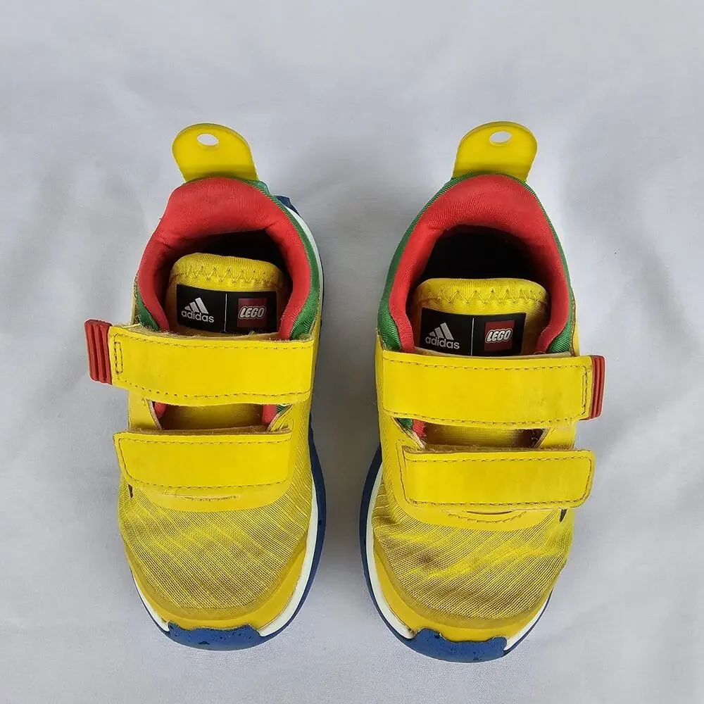 Adidas Lego Sport Baby Boys Shoes Size:6K, Yellow,Green,Red,and BlackStripe Logo